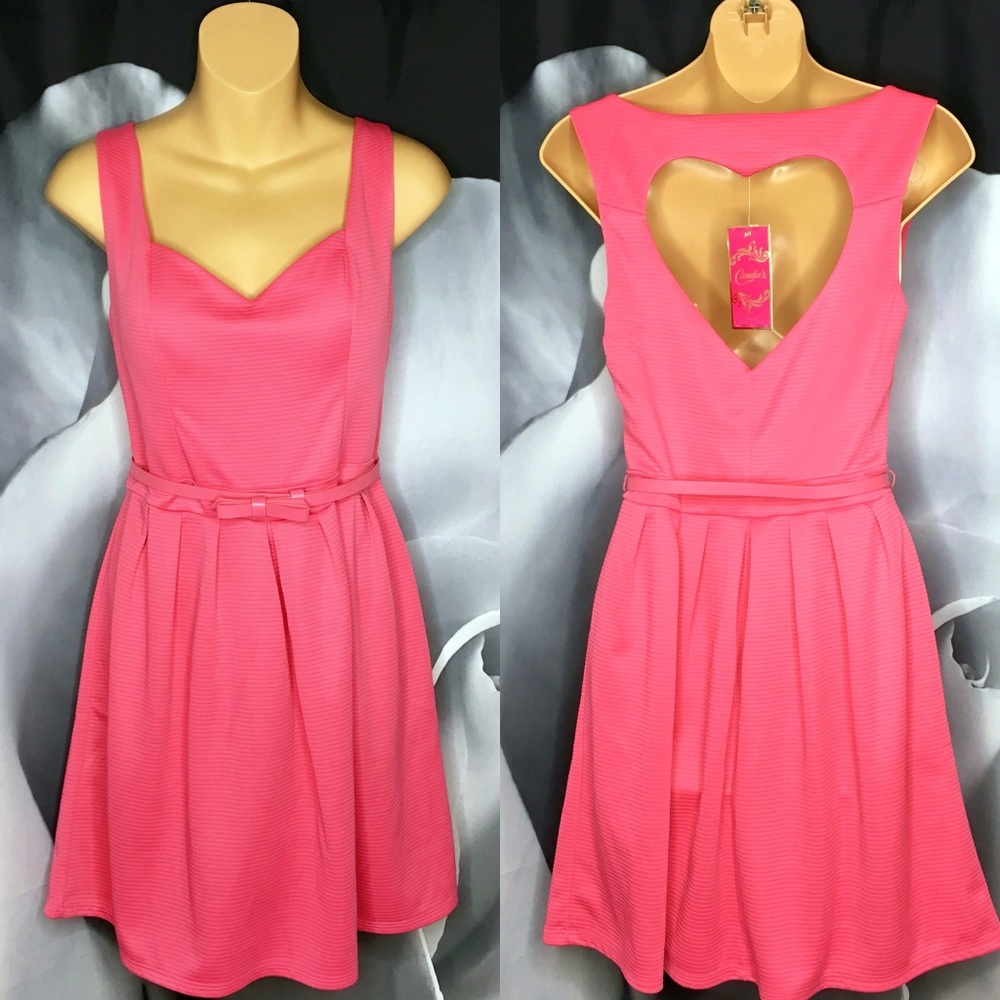 NWT Candie's Hot Pink Sweetheart Cut-Out Dress